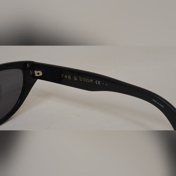 rag & bone Sunglasses Black Smoke Gray Cat-Eye Polarized RNB1062/S 54-20-140 - Picture 5 of 16